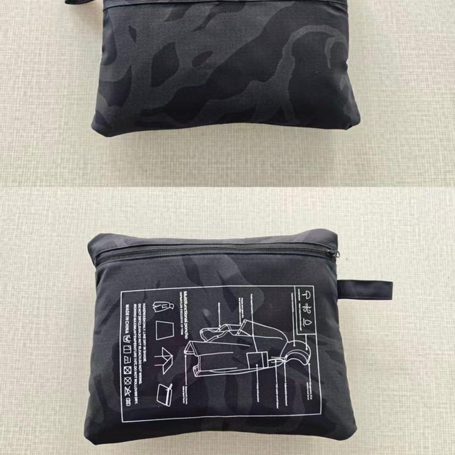 ACG 同款 戰術多功能戶外雨衣 淺灰色, 迷彩黑,均款, 1個