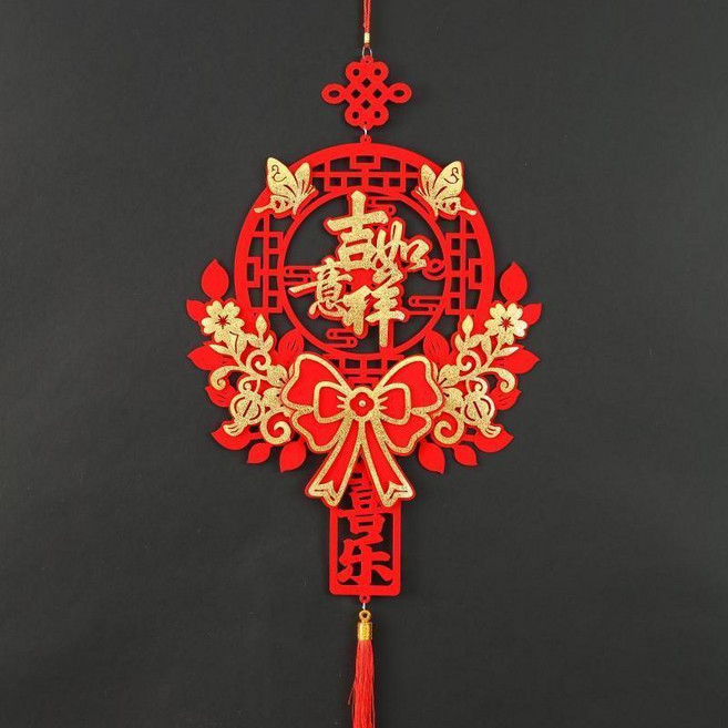 good 新款福字室內裝飾中國2025福字植絨掛件客廳入戶門新居掛飾, 新年吉祥如意,3件送粘鉤, 新年吉祥如意, 3件