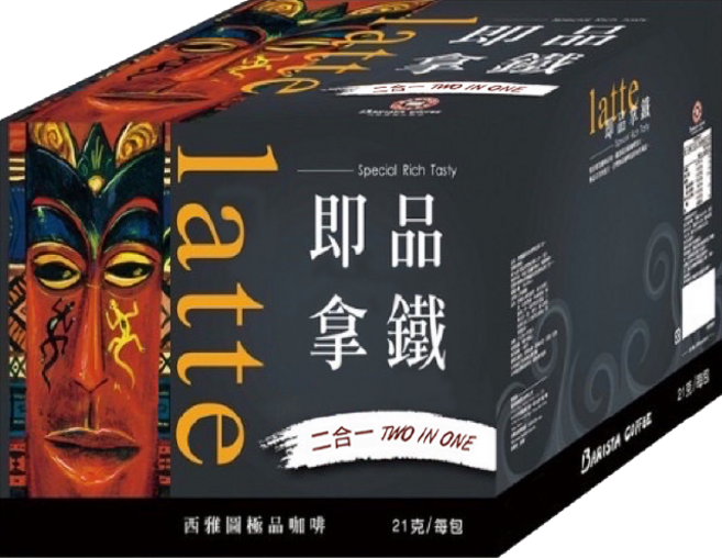 西雅圖 即品拿鐵, 1個, 即品拿鐵二合一(無加糖), 21g, 100個裝