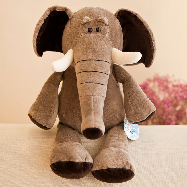 森林動物毛絨玩偶老虎 兒童禮物玩具, 森林動物系列 大象, 1個, 15cm