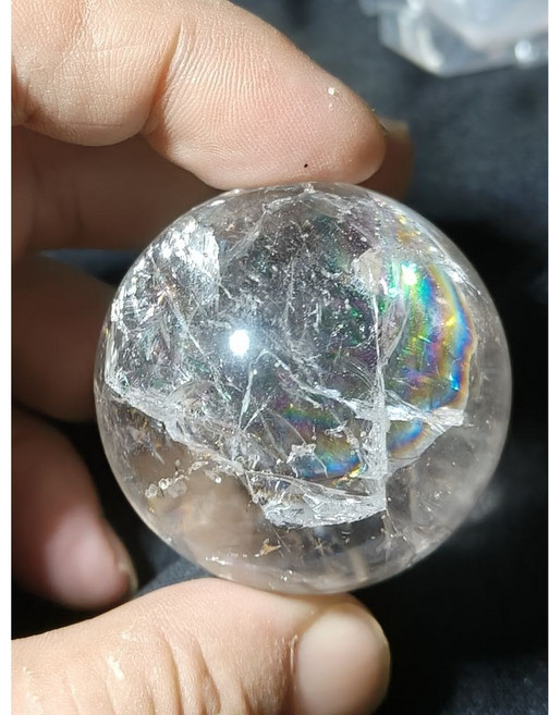 《晶棋》白水晶彩虹水晶球 - 清透療癒擺件