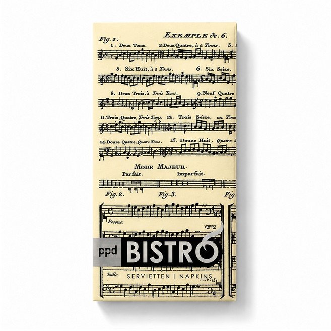 PPD BISTRO 33*42cm 餐巾紙, 1個, 復古古典樂譜33*33cm餐巾紙