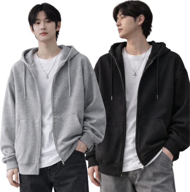 아르올 남자 후드 집업 봄 가을 간절기 오버핏 가벼운 2종 세트