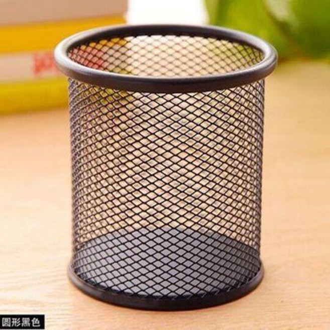 金屬辦公筆筒組合鐵絲網筆筒方形圓形組合 副廠商品, 1個, 2個裝圓形 送簽字筆2支, N/A, 圓形