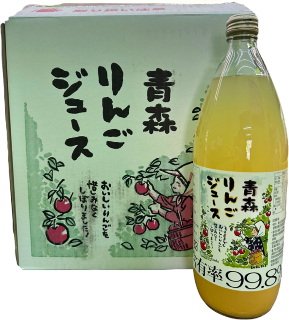 日本青森蘋果汁99.8%原汁含有率, 6個, 1L