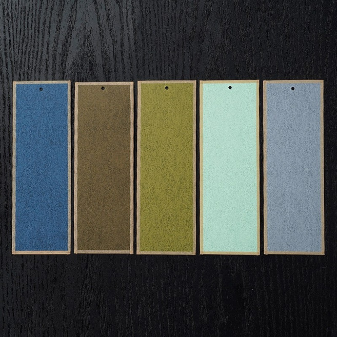 手工宣紙書籤 6cm*18cm, 5張藍綠系混搭, 1套