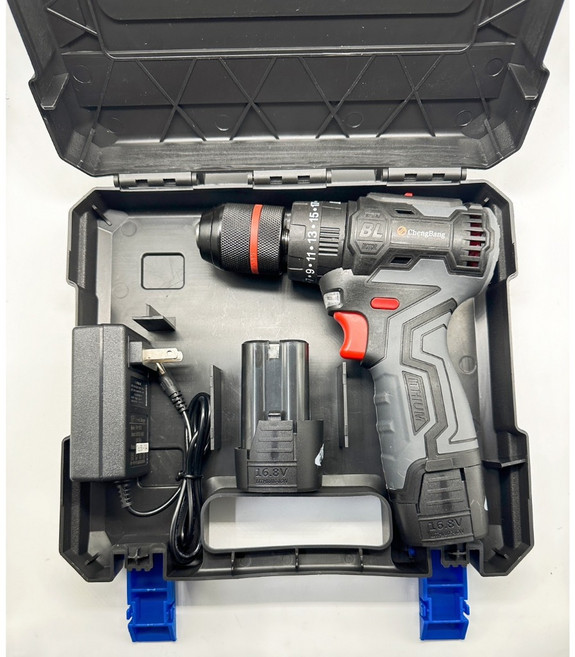 無刷衝擊電鑽, 1個, 城邦 低價款16.8V 2.5A雙電塑盒