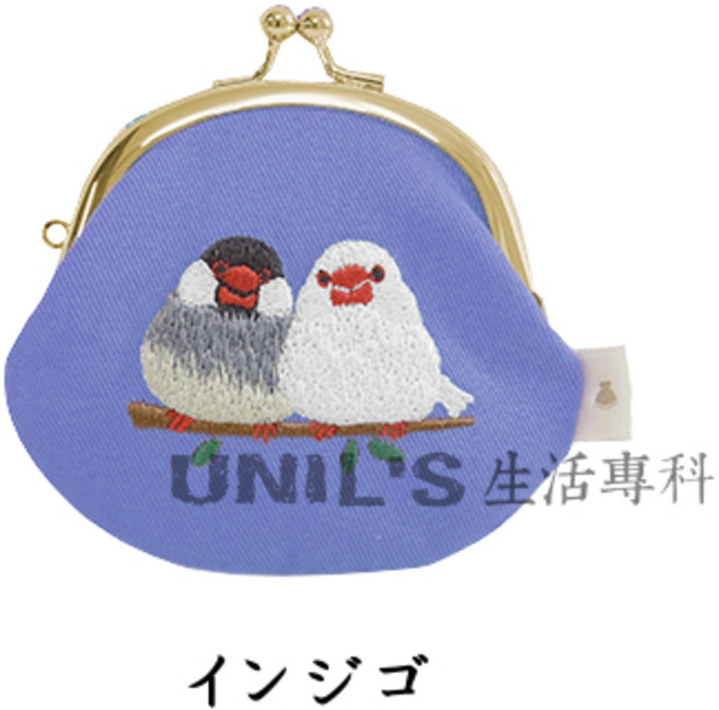 《生活專科》帆布刺繡文鳥零錢包/口金包
