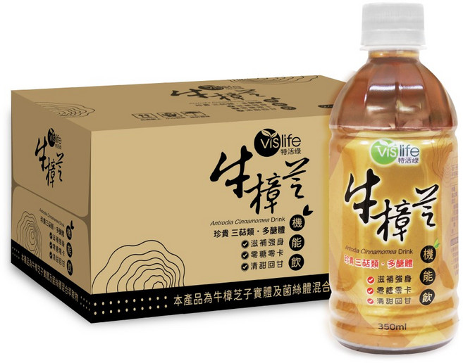 特活綠 牛樟芝機能飲 隨手瓶, 24個裝, 24瓶箱購(限宅配), 350ml