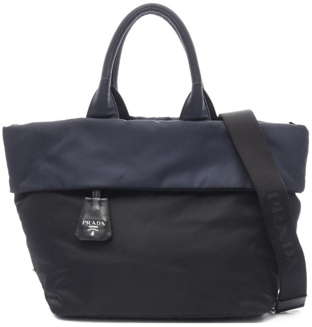 프라다 중고 2000's 트라이앵글 로고 패딩 토트 백