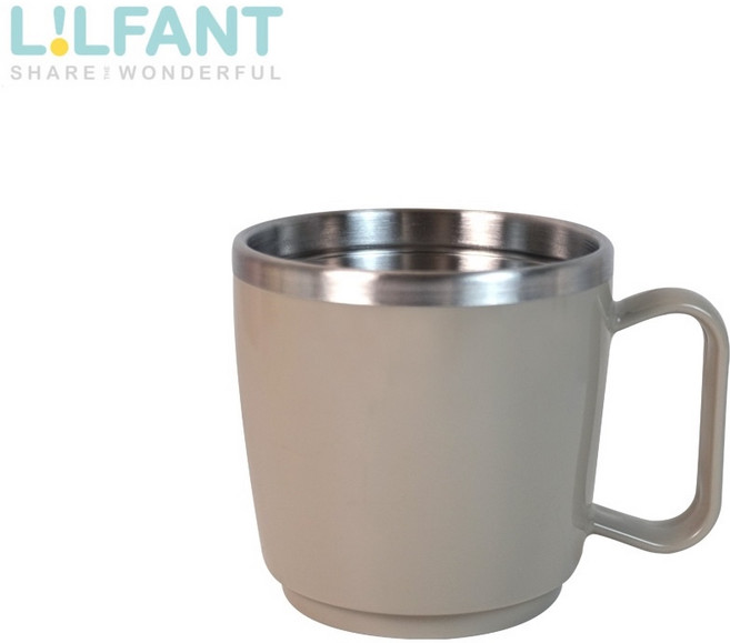 韓國 Lilfant 寶可夢 304不鏽鋼水杯 260ml 皮卡丘 伊布 夢幻 妙蛙種子 卡通水杯, 1個, 素面不鏽鋼水杯(210ml)-灰色