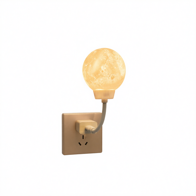 聲控感應月球燈 USB小夜燈, 月球燈語音聲控款中文版 1.5W, 1件