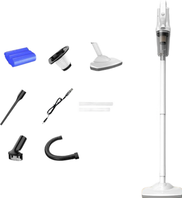 隨途 suitu 無線吸塵器 12000Pa大吸力 HEPA過濾 USB充電 長續航 多刷頭配件, 白色, 752白色