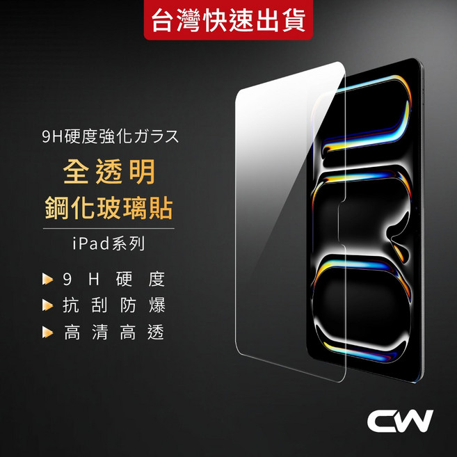 保護貼 高清玻璃貼 適用, 1個, iPad 7/8/9代 10.2吋, 透明