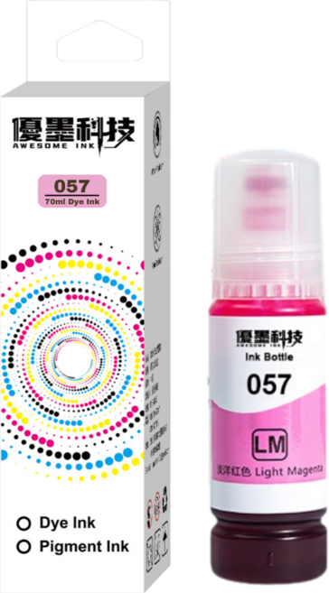 優墨科技 相容EPSON 057 T09D600 淡紅染料墨水 70ml 適用L8050 L18050 專業製造品質穩定, 淡紅 T09D600(打統編請備註), 1個