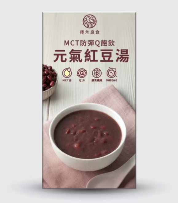 擇木良食 MCT防彈Q飽-元氣紅豆湯(6包/盒) 無咖啡因, 150g, 2個