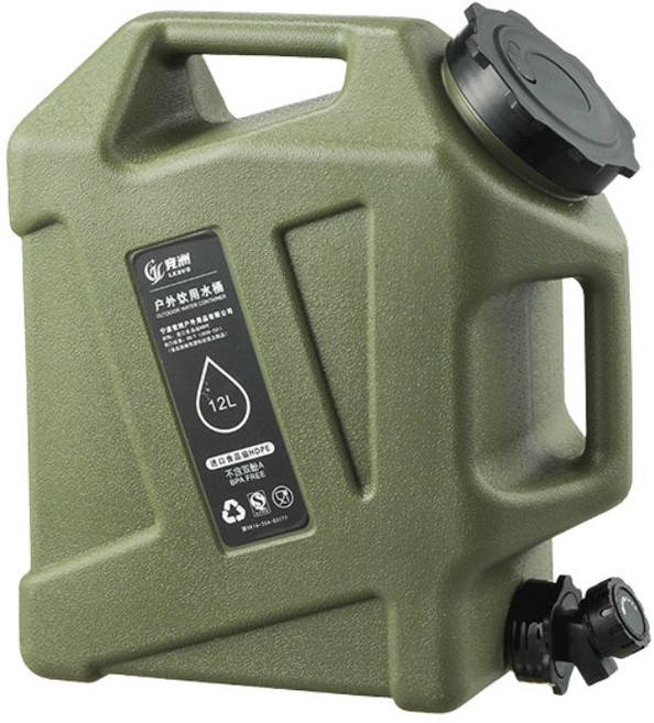 戶外水桶 可提式 大容量 飲水壺, 軍綠【12L;贈好禮】, 1個