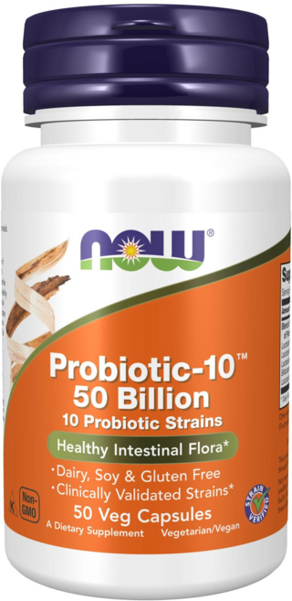 NOW Foods 500億10合1益生菌素食膠囊, 50顆, 1罐