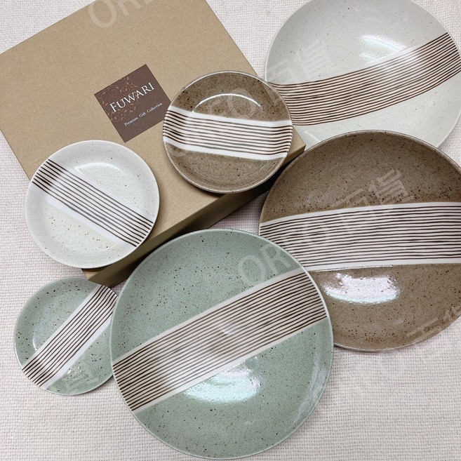日本製 美濃燒 Sango 三鄉陶器 粋十草 禮盒組 (3大3小), 6入(帶盒), 1個