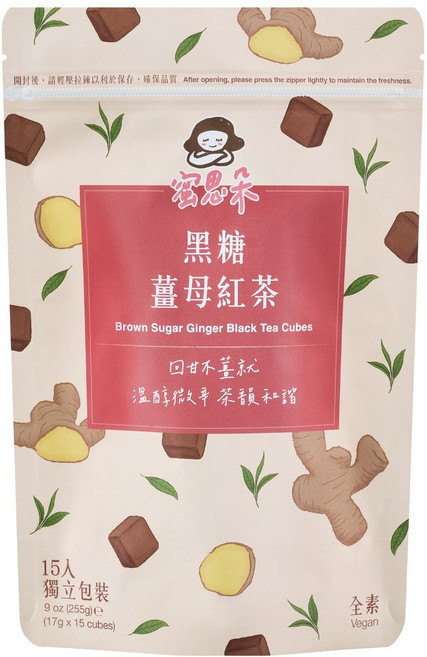 蜜思朵黑糖薑母紅茶 獨立包裝 15入 全素 溫醇暖身茶飲, 15個裝, 17g, 1袋
