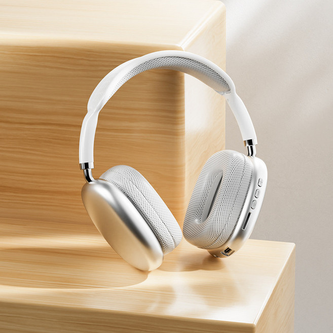 P9ProMax 無線藍芽耳機 HIFI大單元 360°全景音效, 白色, 如圖