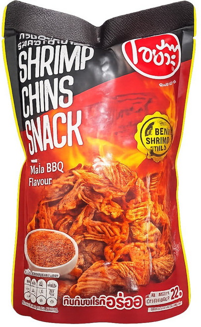 Oyawa 泰國冬陰蝦頭 酥脆零食 海鮮蝦味, 1個, 新品 甜辣味蝦頭22G, 22g