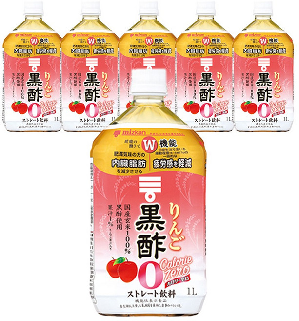 mizkan 味滋康 蘋果黑醋飲, 6個, 1L