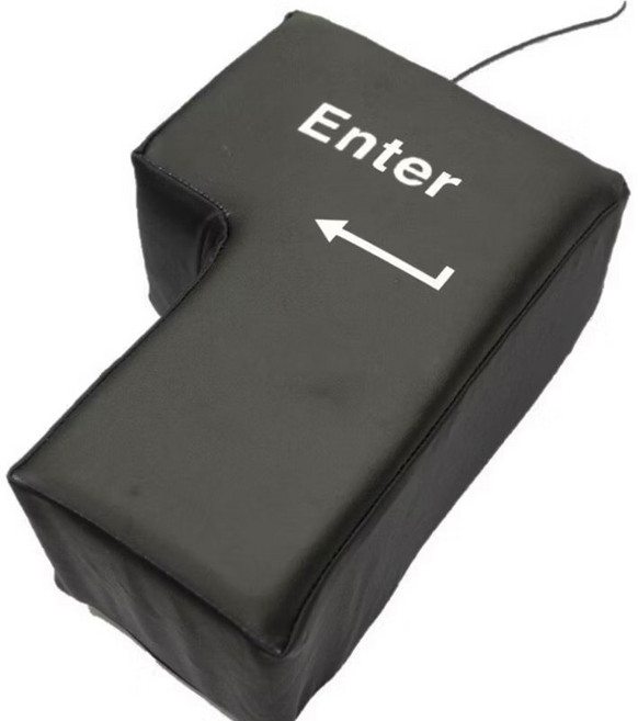 【現貨】 Big Enter按鍵 Enter鍵 大ENTER 辦公室小物 紓壓小物 抱枕 交換禮物 午休枕頭 聖誕禮物, 黑色