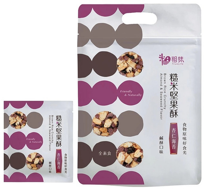 粗味 糙米堅果酥-杏仁海苔16公克 8包/袋, 128g, 1包