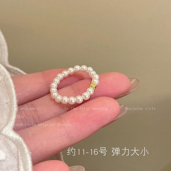 戒指 蝴蝶結戒指 珍珠戒指 精緻戒指 獨特戒指 小衆設計 裝飾戒指 食指戒 輕奢戒指 高級感戒指 疊戴指環