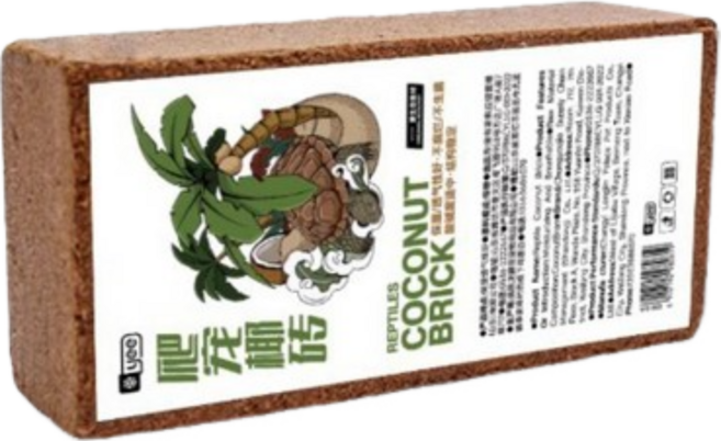 yee 爬寵椰磚 高泡發700% 高保濕透氣底材 適用陸龜守宮蜥蜴 20.5x5x11cm, 棕色, 1個