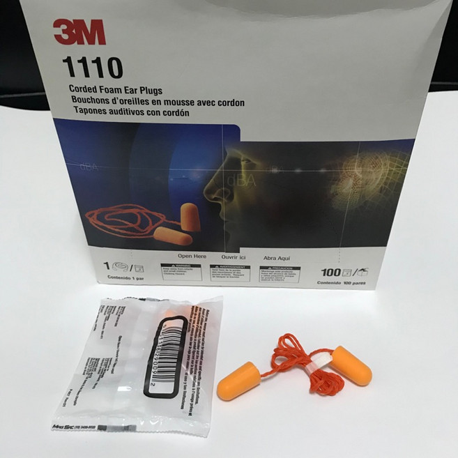 3M-防音海綿耳塞 1110 1100, 無線耳塞,一副, 1個