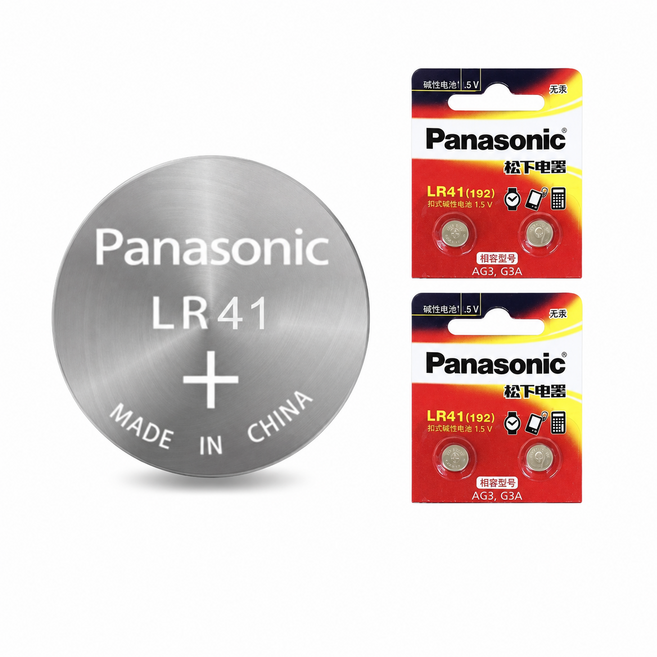 Panasonic 鈕扣電池 1.5V LR44 LR41 LR1130 AG13 AG3, 1套, panasonic鈕扣電池 LR41, 2個裝