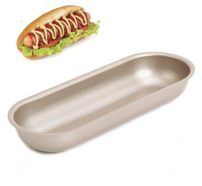 (烘焙廚房)Chefmade學廚WK9105 不沾7吋7寸熱狗模大亨堡烘培小蛋糕西點點心橢圓長條麵包吐司模, 1個