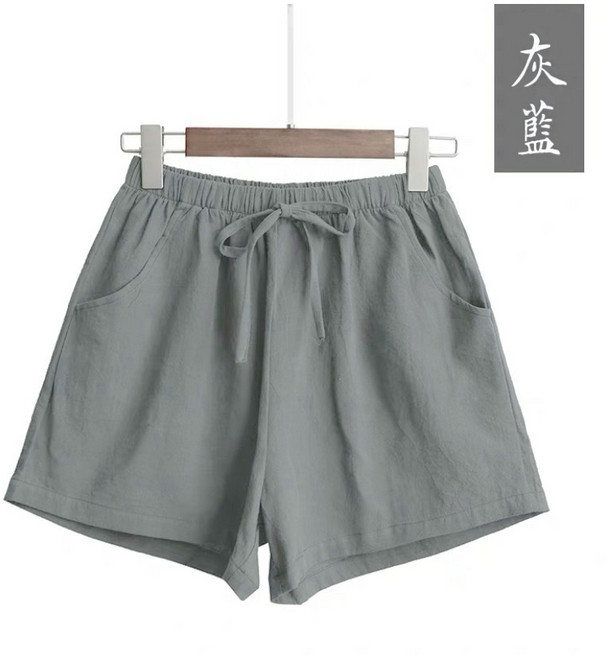 棉麻寬褲 韓版寬鬆休閒短褲