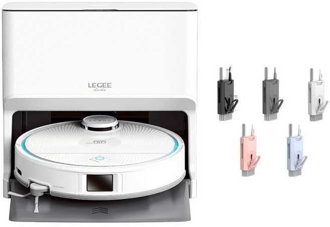 HOBOT LEGEE Q10 PRO 環保壓縮多功能掃拖機器人& LuLu洗布座組, 白色