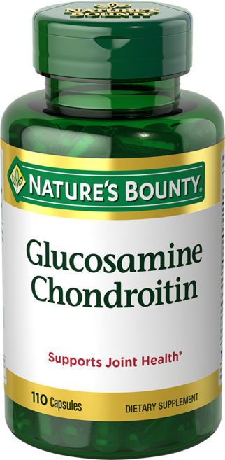 Nature's Bounty 葡萄糖胺軟骨素膠囊 無麩質 無糖, 1個, 110入, 10mg