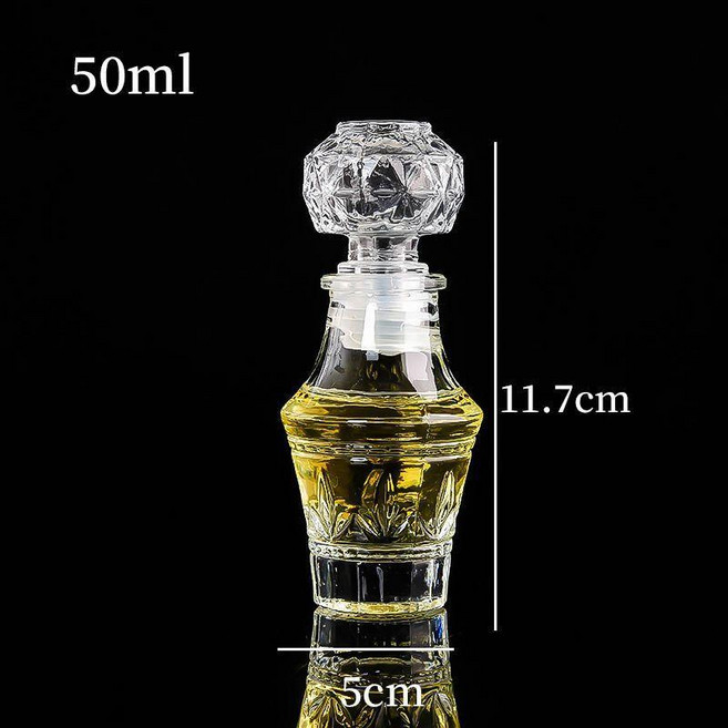 good 器透明分裝酒瓶個性空酒瓶玻璃酒瓶復古玻璃瓶, 1個, 50ml水晶款5只, 50ml 水晶款