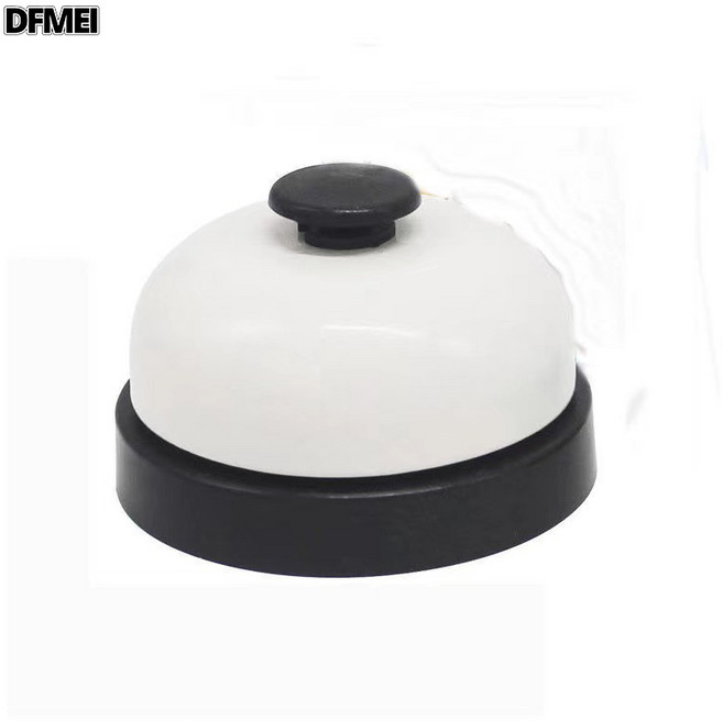 DFMEI 競賽比搶答按鈴器上下課按鈴廚房傳菜鈴寵物訓練玩具按鈴呼叫鈴鐺, 1個, 手按鈴鐺-黑色【彩盒】:如圖