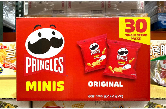 品客 PRINGLES MINIS 原味 薯片 30包, 19g, 30個