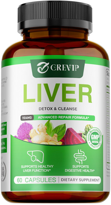 GREVIP 肝臟排毒與清潔膠囊 進階修護配方, 60組