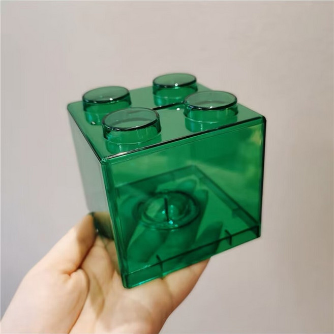 積木造型存錢筒, 1個, 積木造型存錢筒-綠, 綠