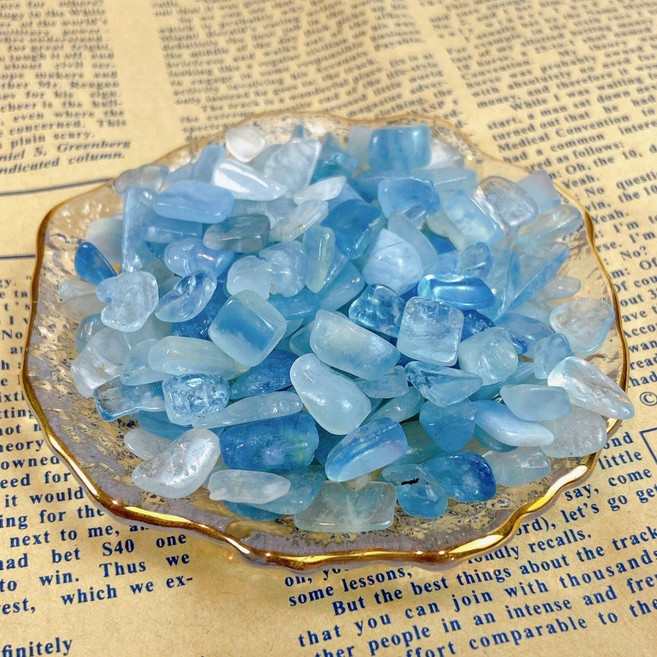 念念不忘水晶 鑑定證書 水晶碎石 消磁淨化 五行水晶碎石 魚缸花盆造景 海藍寶碎石, 海藍寶碎石/包