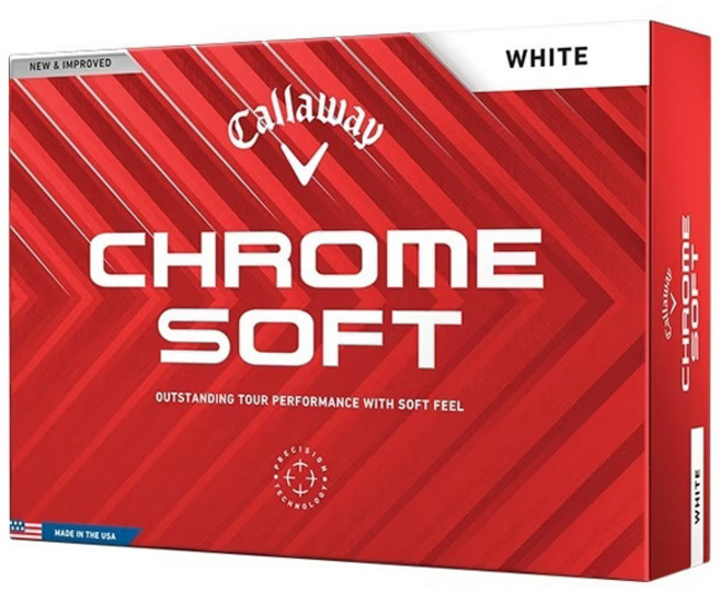 Callaway Chrome Soft 高爾夫球 12入 3顆 高爾夫用品 運動 休閒, 1個, 白色