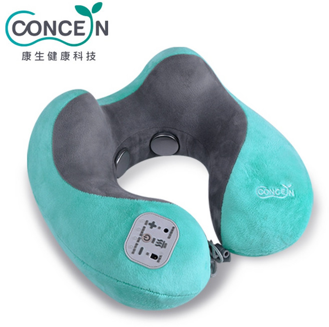 Concern 康生 U型肩頸按摩枕 CON-2000, 藍綠色