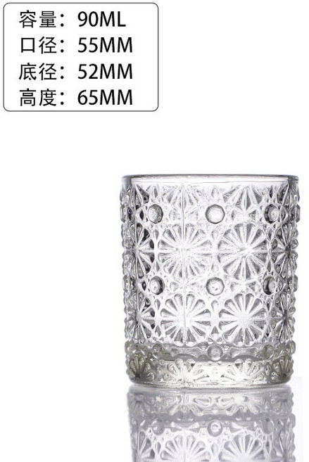 高質感透明玻璃蠟燭容器 DIY香氛蠟燭材料 多用途餐桌裝飾香薰杯, 1個, 小款煙花