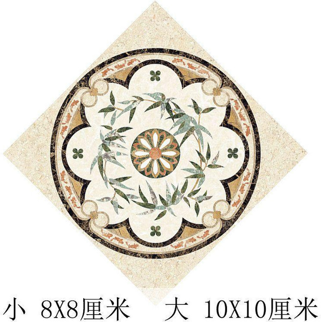 瓷磚貼紙 地磚貼紙 地板貼 防水耐磨貼 自粘客廳地貼 地面美縫裝飾貼 對角貼花, 1個, 竹報平安 加厚防水耐磨 ,10X10釐米 30片裝 實惠