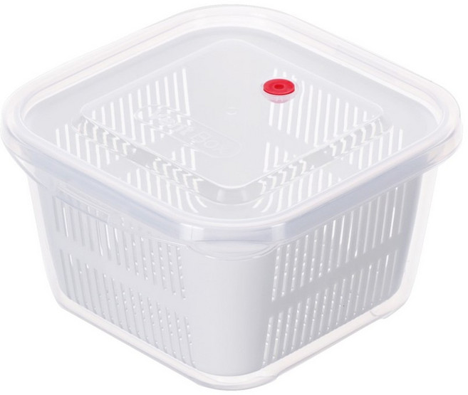 KEYWAY聯府 小廚師保鮮盒 長型890ML 瀝水保鮮盒, 方型970ML(KVS-970), 1個