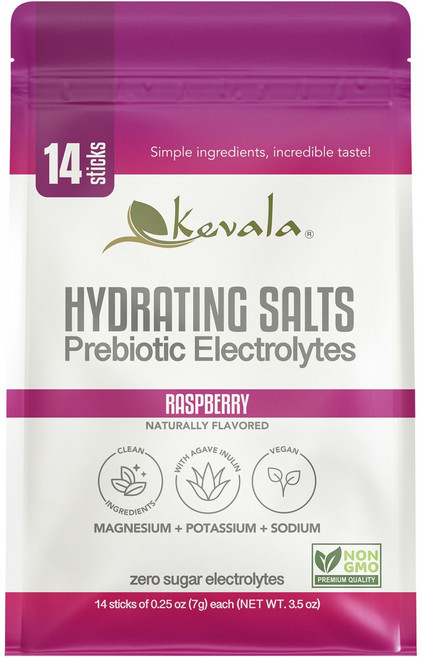 Kevala 補水鹽益生元電解質覆盆子風味 14 片裝, 98g, 1袋