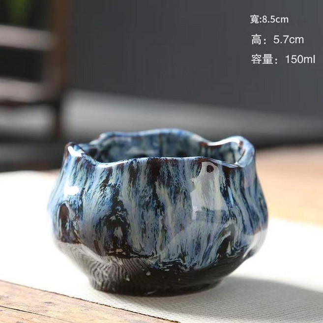 香薰陶瓷杯 加厚蠟燭杯, 石頭型杯子 - 褐藍